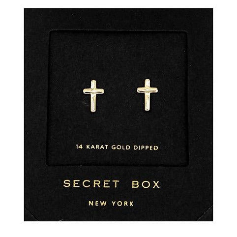 Dainty Gold Cross Earrings