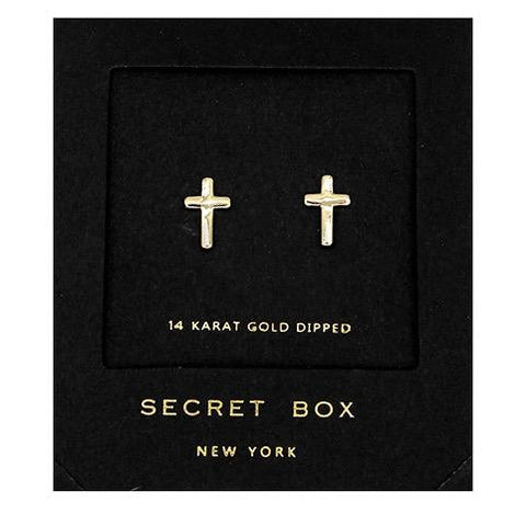 Dainty Gold Cross Earrings