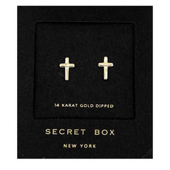 Dainty Gold Cross Earrings