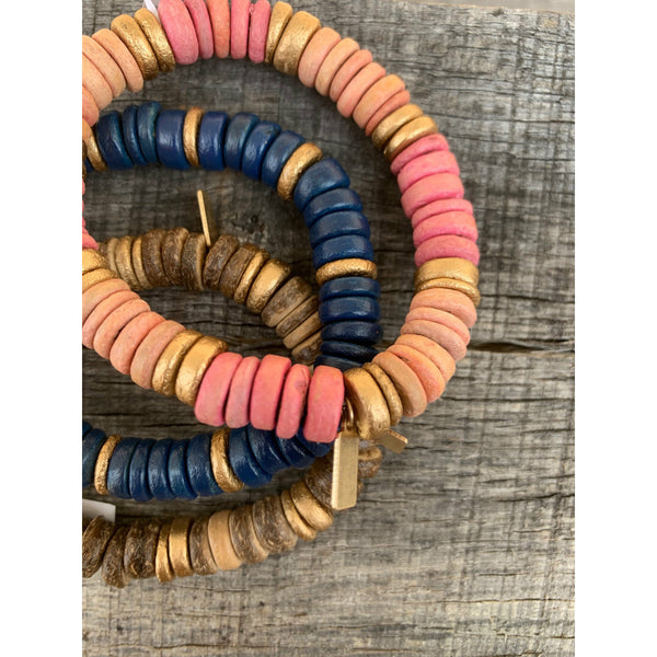 Presley Beaded Wood Stretch Bracelets