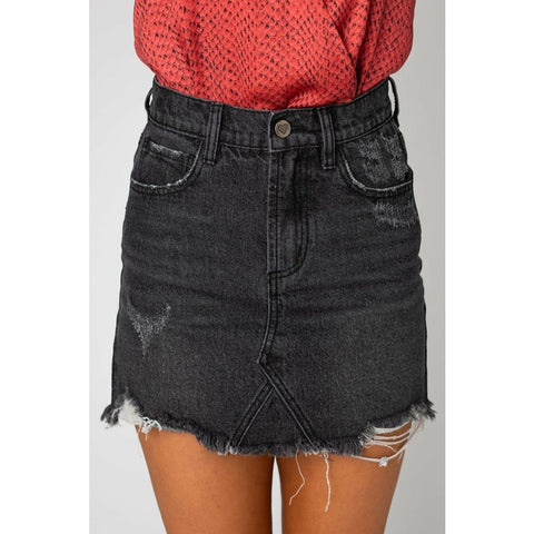 Buddy Love Sharon Denim Skirt in Grey