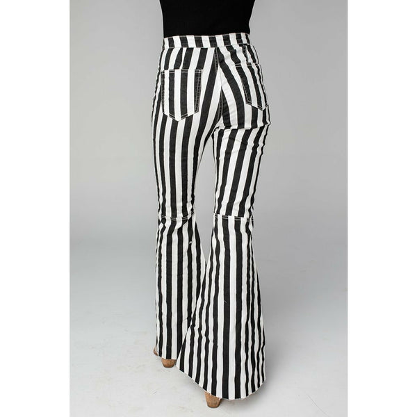 Buddy Love Moonshine High Waisted Flares in Black/White