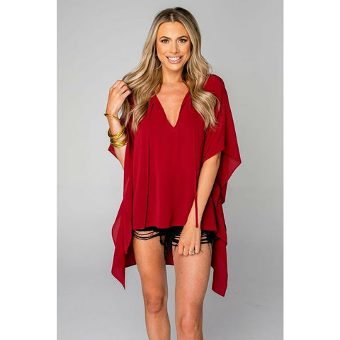 Buddy Love Winnie Top in Burgundy