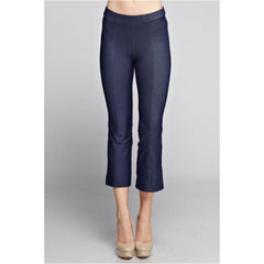 Denim Knit Capris - A Little Bird Boutique
 - 1