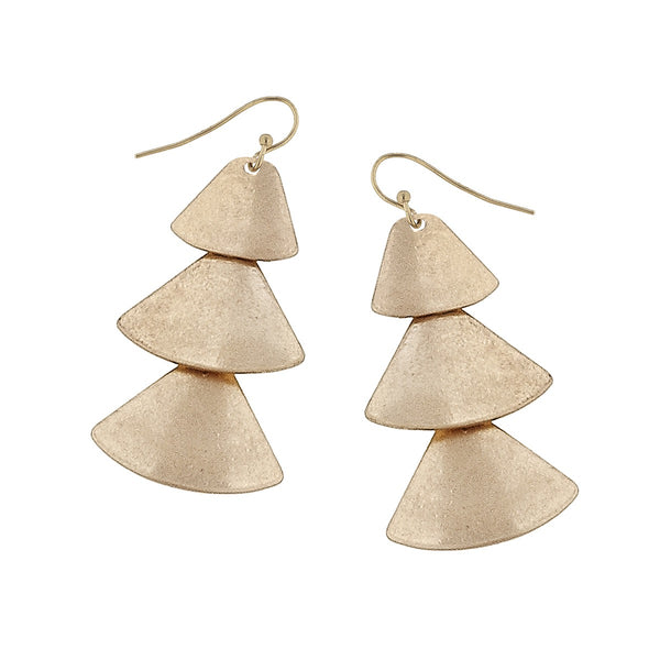 Canvas Metal Fan Earrings