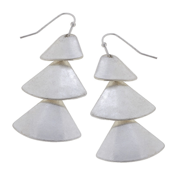 Canvas Metal Fan Earrings