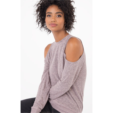 Z Supply The Marled Cold Shoulder Pullover