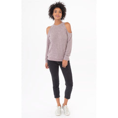 Z Supply The Marled Cold Shoulder Pullover