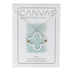 Canvas Clover Wire-Wrapped Necklace