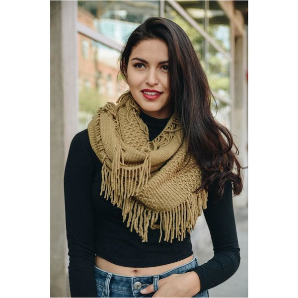 Pointelle Fringe Scarves