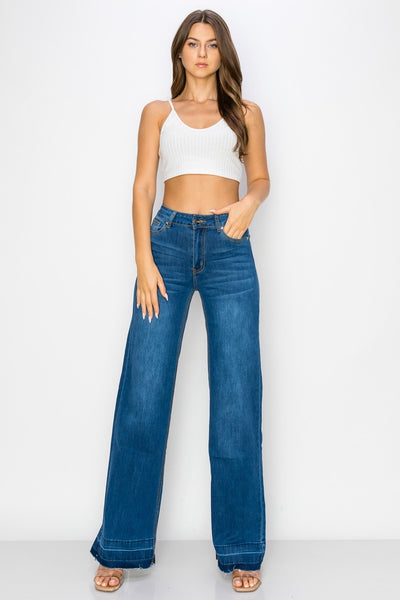 Marissa Wide Leg Jeans-Indigo Wash