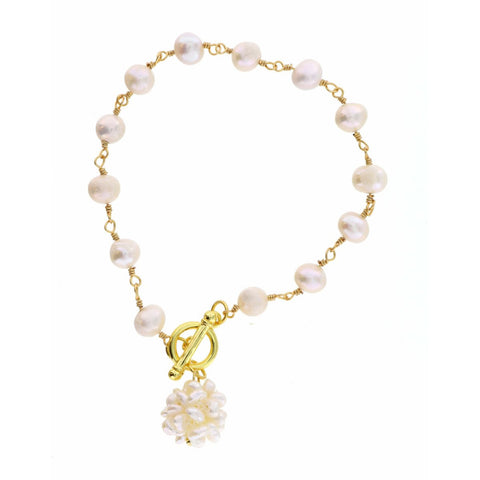 Jane Marie Pearl and Gold Caroline Bracelets