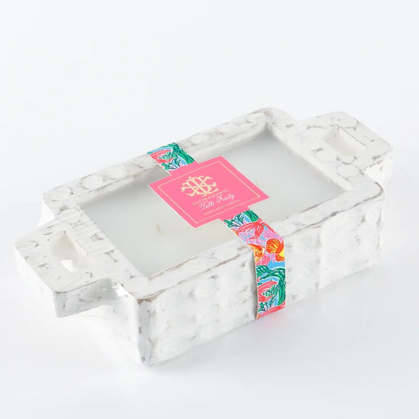 Tutti Fruity Whitewashed Rectangle Bowl Candle