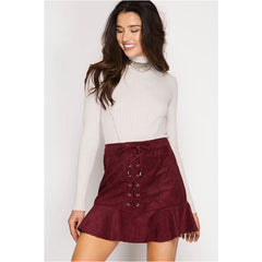 Stitched Up Suede Skirt