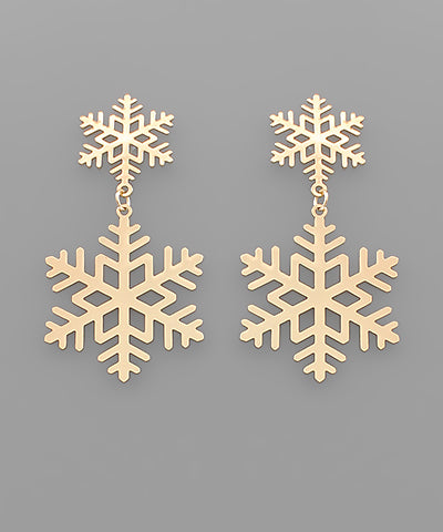 Golden Snowflake Earring