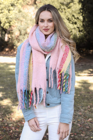 Rainbow Tassel Scarf