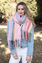 Rainbow Tassel Scarf