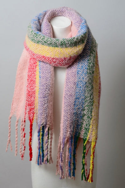 Rainbow Tassel Scarf