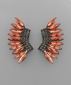 Crystal Wing Earrings- Multiple Colors