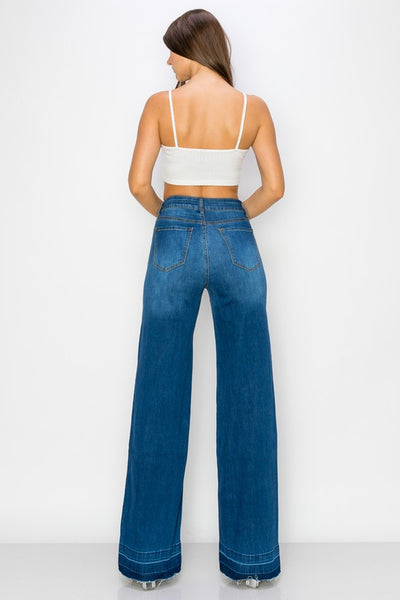 Marissa Wide Leg Jeans-Indigo Wash