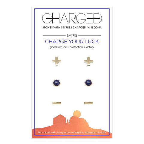 Charged Carded Gemstone Earrings