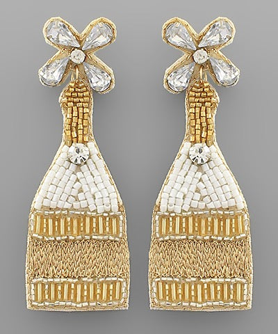 Beaded Champagne Earrings