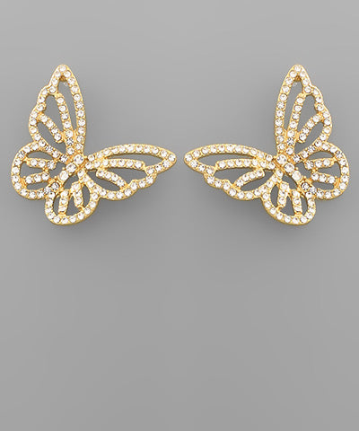 Diamond Butterfly Earrings