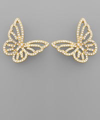 Diamond Butterfly Earrings