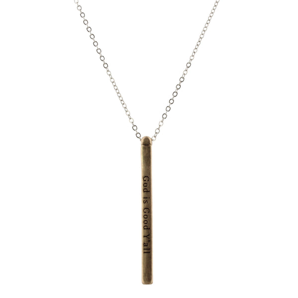 Jane Marie Gold Bar on Gold Chain Necklace