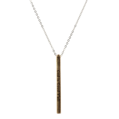 Jane Marie Gold Bar on Gold Chain Necklace