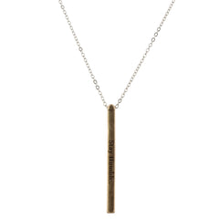 Jane Marie Gold Bar on Silver Chain Necklace