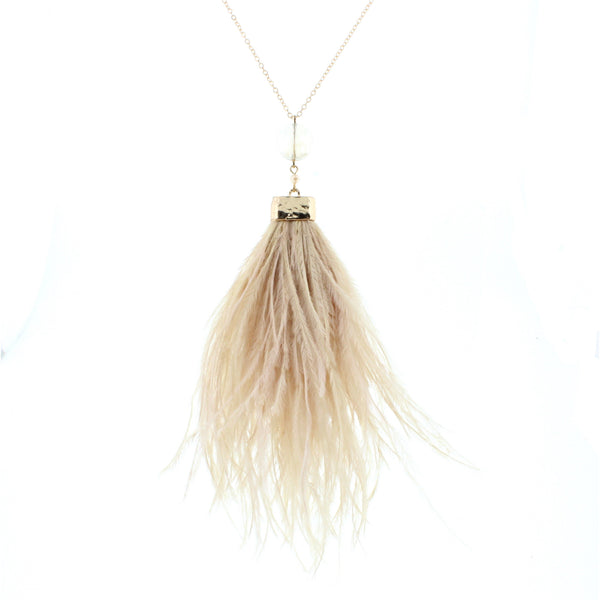 Jane Marie Feather Tassel with Clear Bead Accent