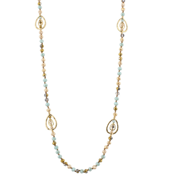 Jane Marie Handknotted Necklace with Clover Stations