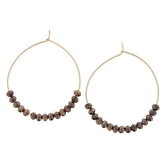 Jane Marie Delicate Chocolate Hoop Earrings