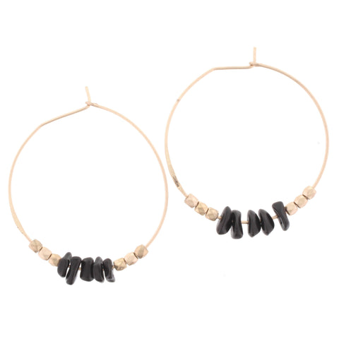 Jane Marie Gold Hoop & Stone Earrings