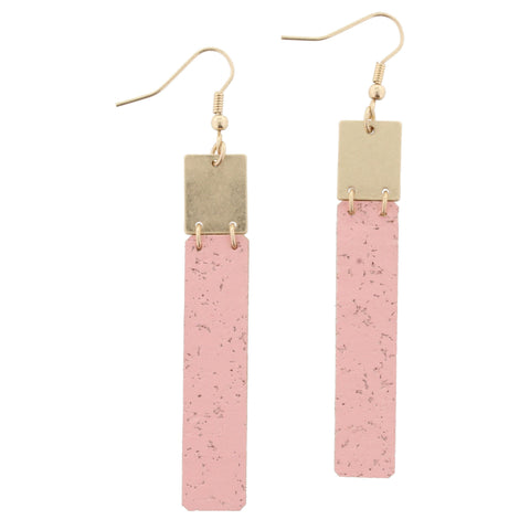 Jane Marie Cork Rectangle Earrings