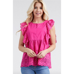 Eyelet Love You Top