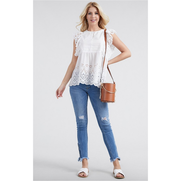 Eyelet Love You Top