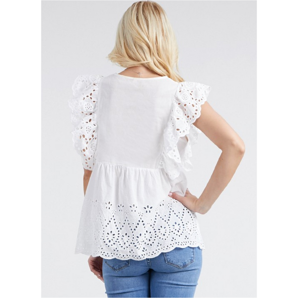 Eyelet Love You Top