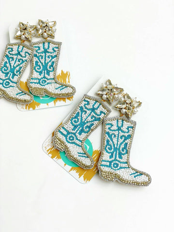 Beaded Dolly Boot Earrings