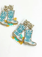 Beaded Dolly Boot Earrings