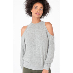 Z Supply The Marled Cold Shoulder Pullover