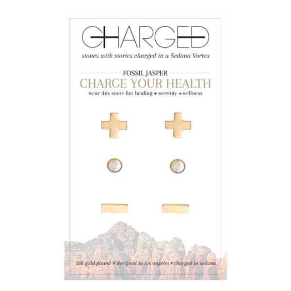 Charged Carded Gemstone Earrings