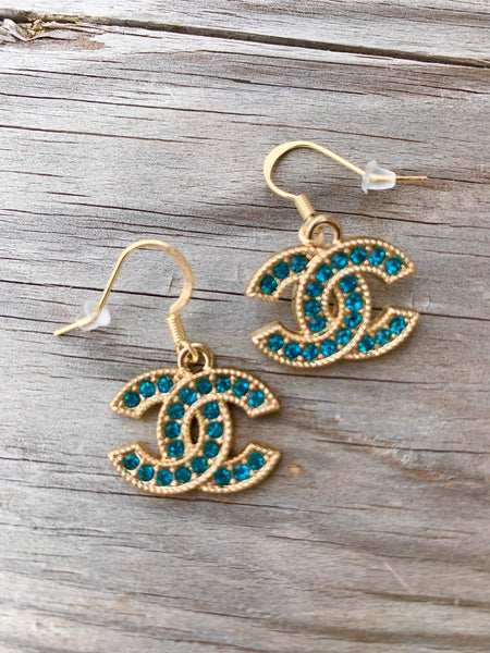 Rhinestone CC Earrings