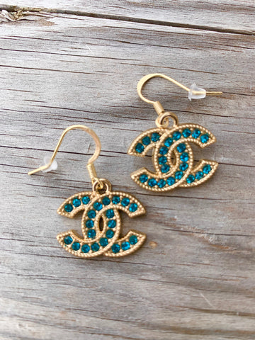 Rhinestone CC Earrings