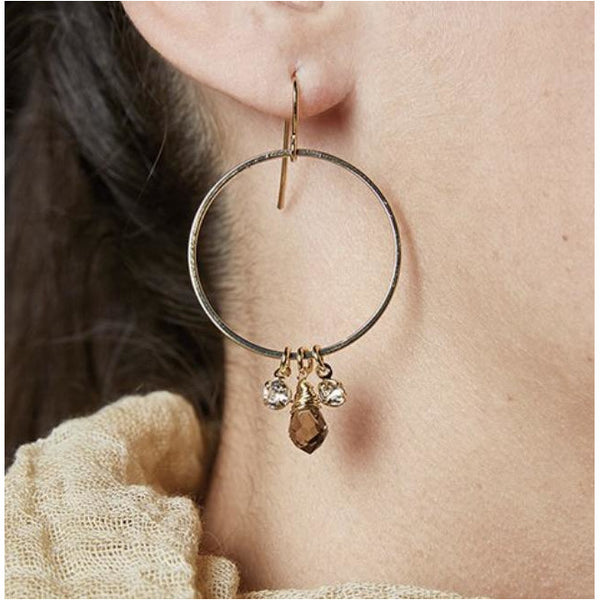 Petite Beaded Dangle Hoops