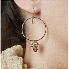 Petite Beaded Dangle Hoops