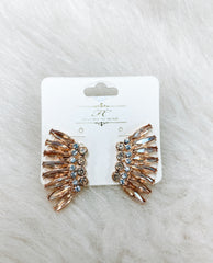 Crystal Wing Earrings- Multiple Colors