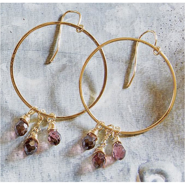 Petite Beaded Dangle Hoops