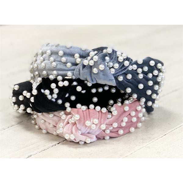 Velvet Pearl Headbands